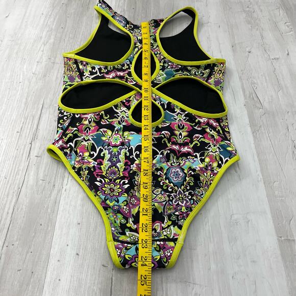 Athleta Paisley Floral Multicolor Reversible Racerback One Piece Swimsuit - Picture 10 of 10